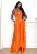 Abito con stella e tulle arancio