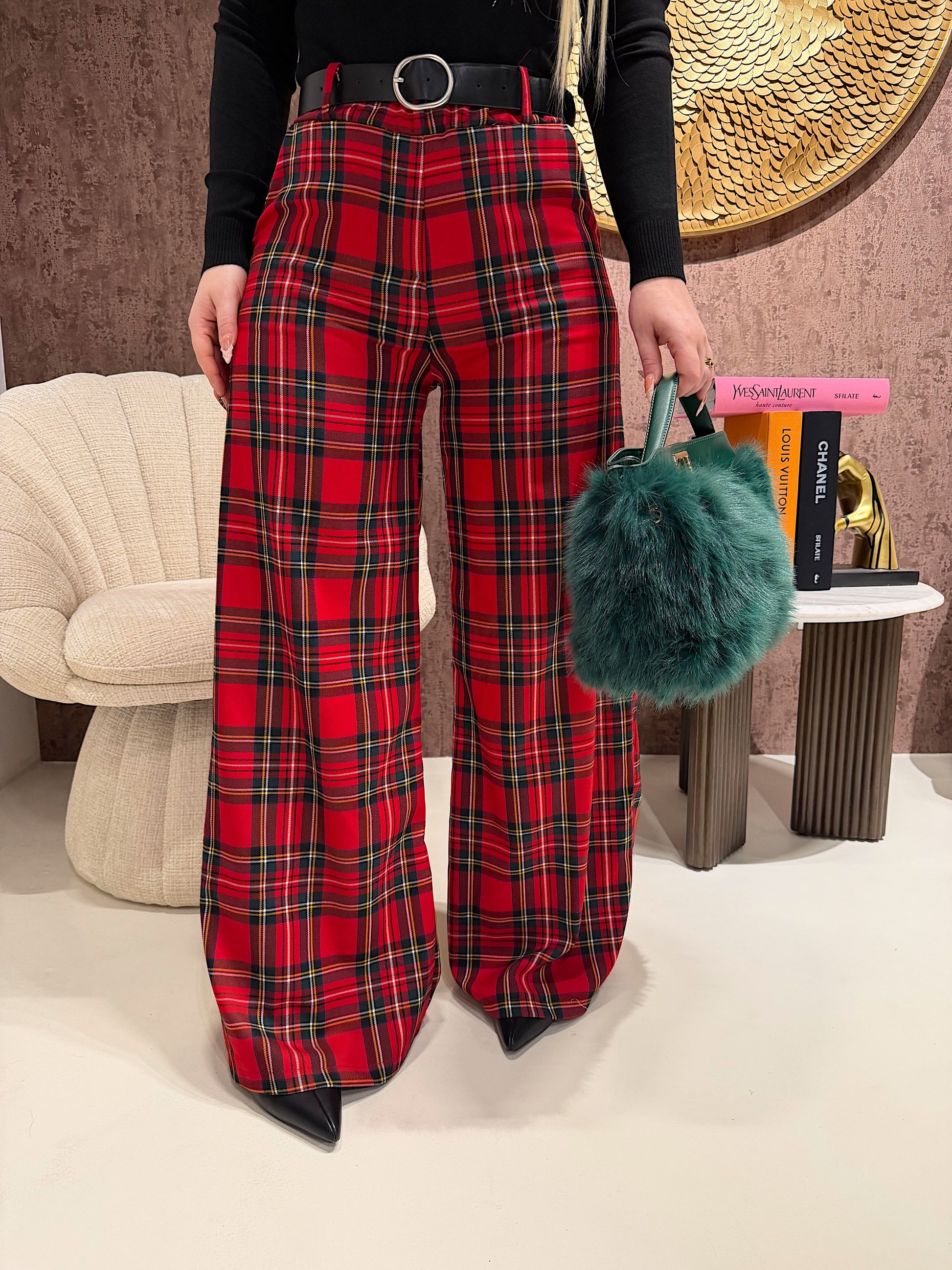 Pantalone scozzese gamba larga