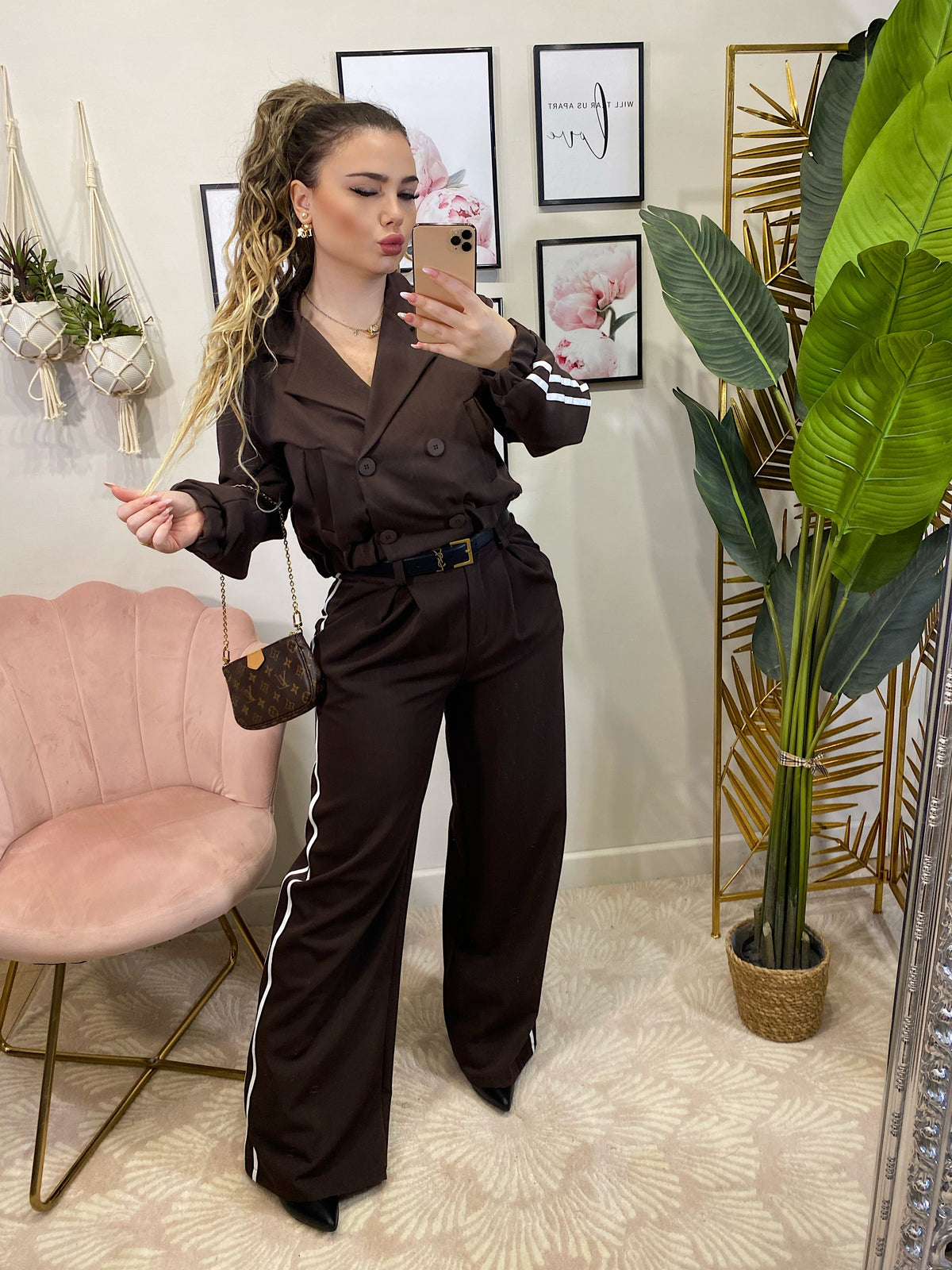 Set giacca e pantalone choco