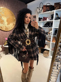 Completo in tweed short e giacca con frange laterali