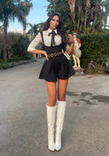 Camicia crop con fiocchetto