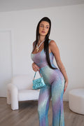 Tuta con paillettes lilla