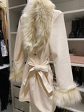 Cappotto panna con pelo