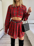 Completo camicia e gonna scozzese