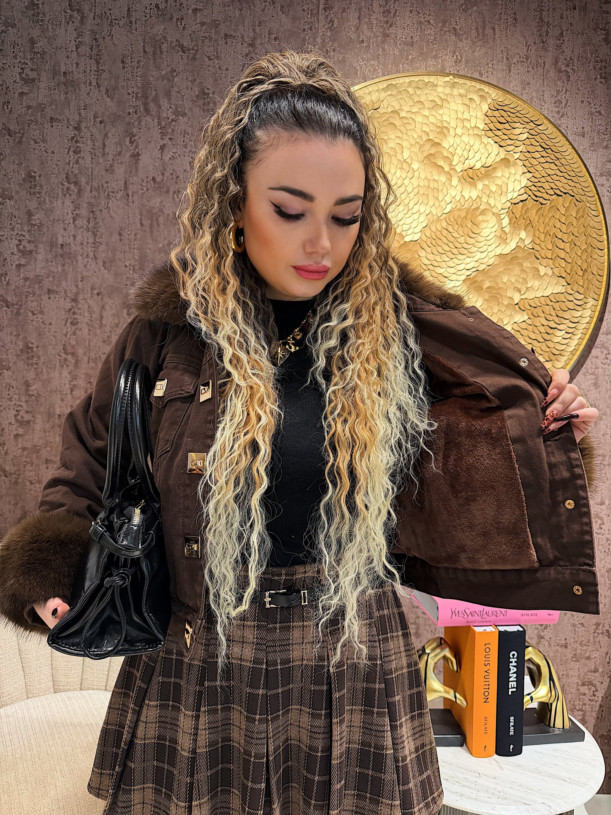 Giacca Denim Luxury Fur