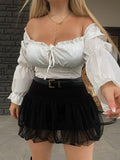 Top bianco manica lunga