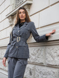 Blazer grigio con cintura