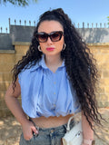 Camicia a quadri azzurra