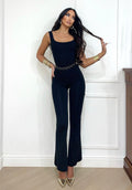 Cintura con fiori bianco e nero reversibile