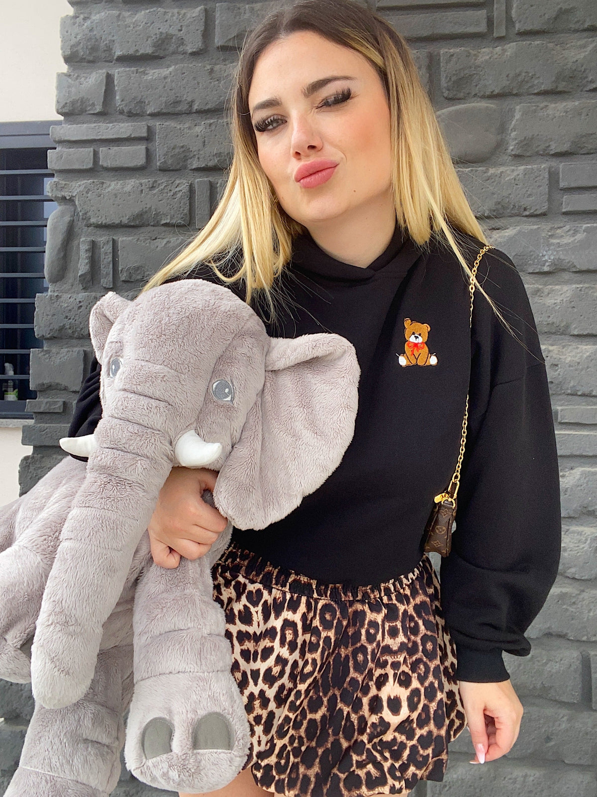 Felpa Teddy nero