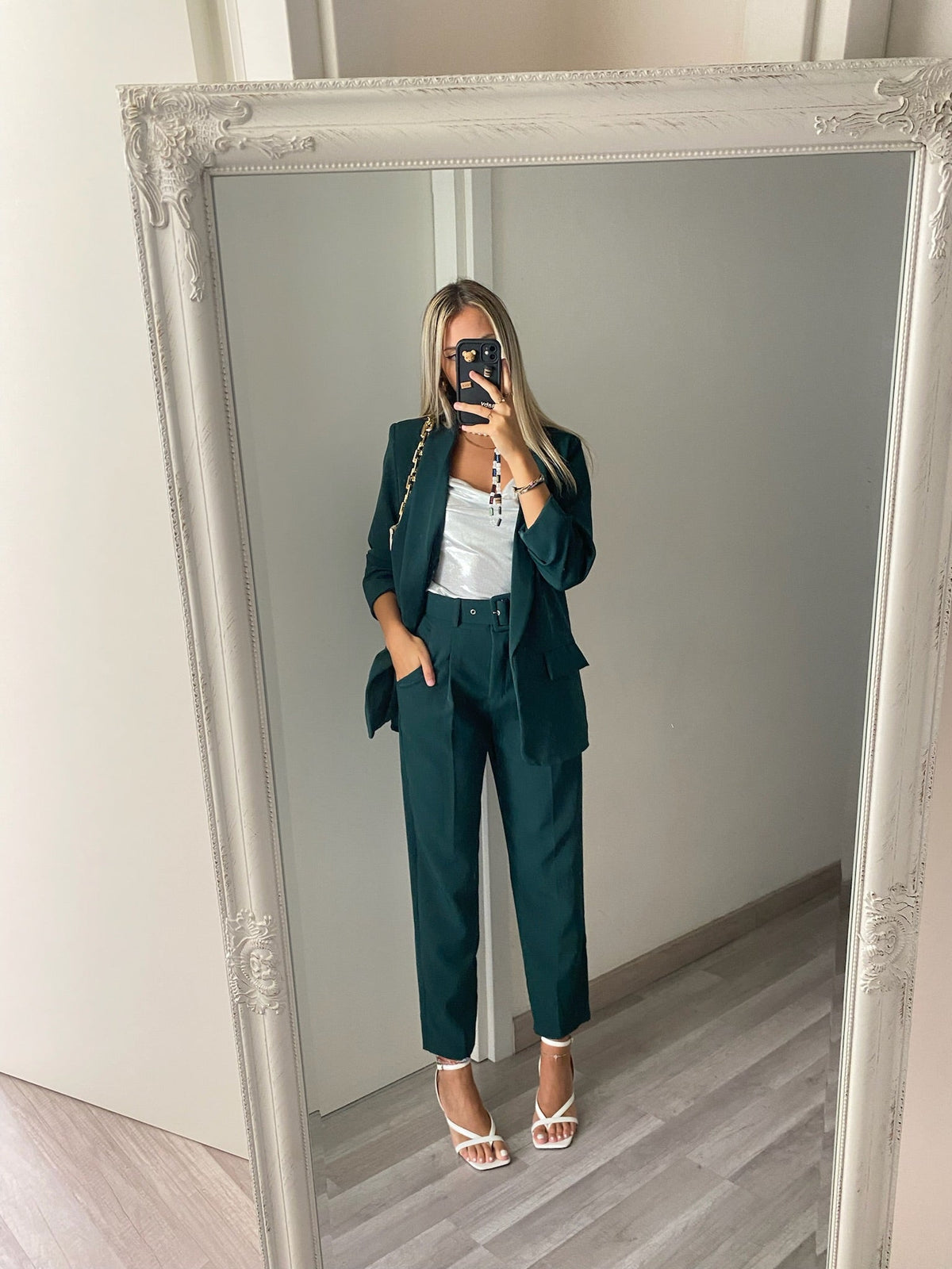 Completo giacca e pantalone verde bottiglia