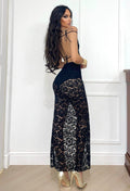 Completo top e gonna in pizzo nero