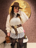 Maxi pull con pizzo