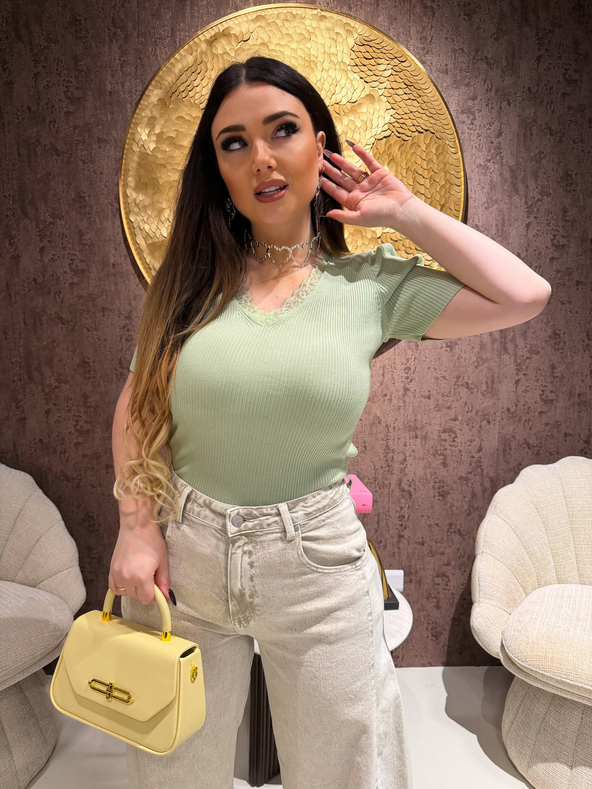 Maglia con inserti in pizzo