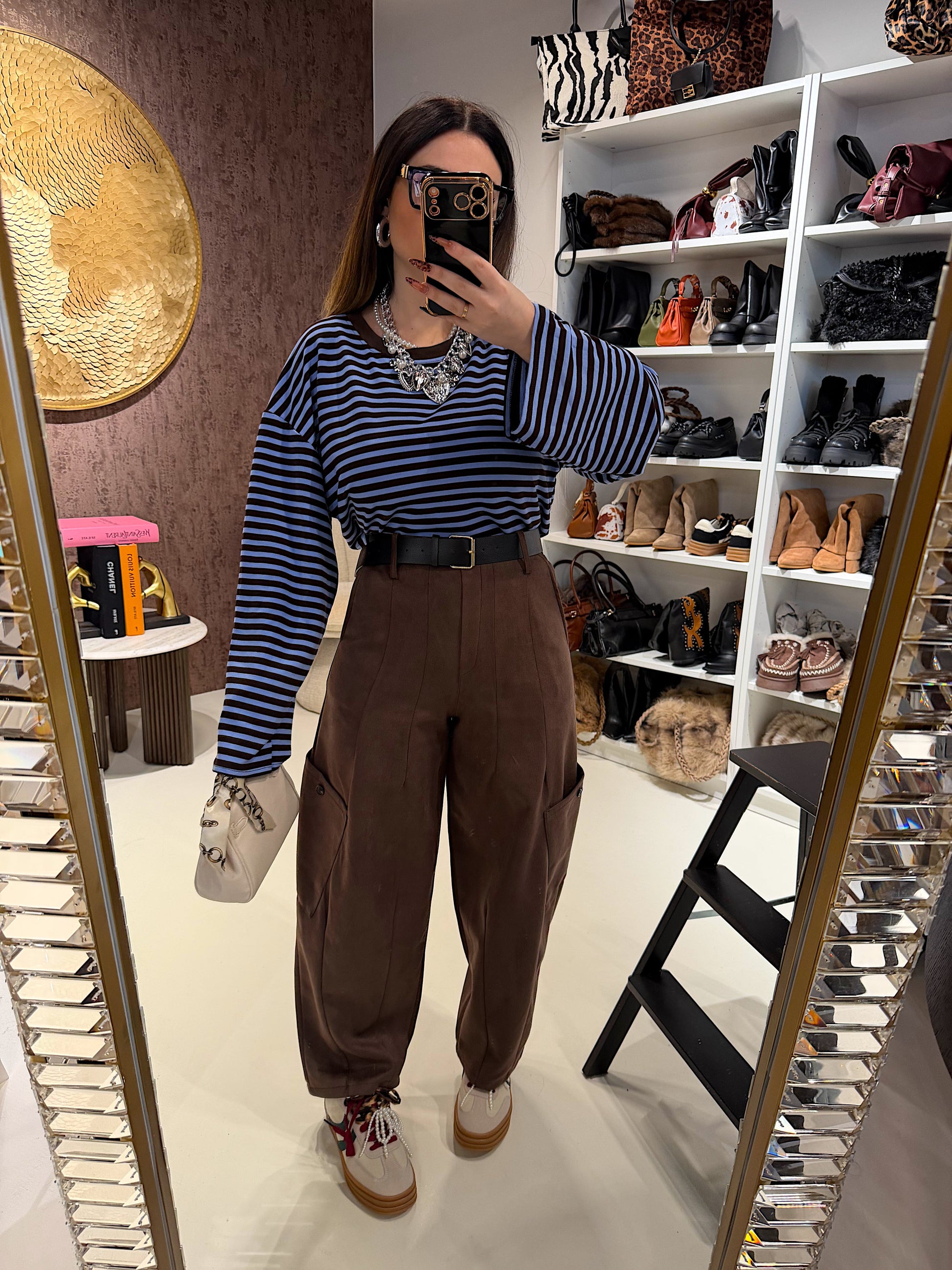 Maglia a righe manica ampia