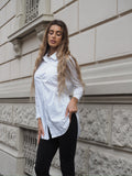Camicia over bianca senza taschino