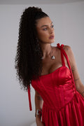 Coda #6 Riccio afro con coulisse castano naturale