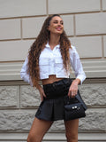 Camicia crop con taschine