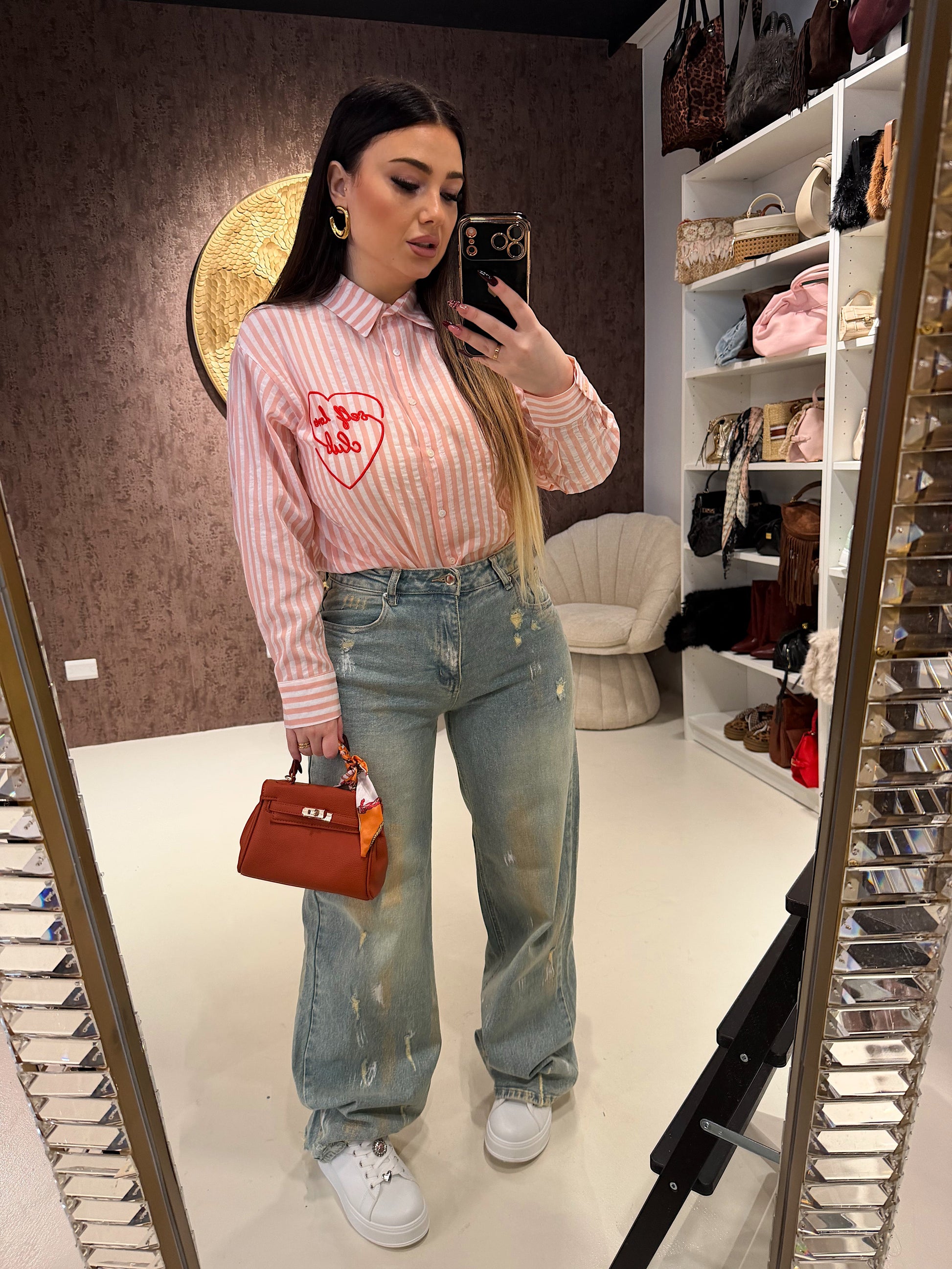 Jeans Wide Leg con strappini