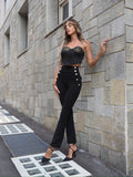 Pantaloni a vita alta con bottoni