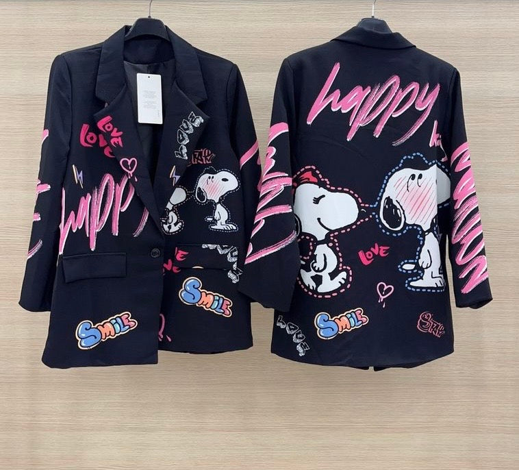 Giacca snoopy nera