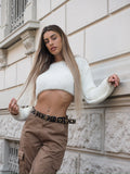 Maglione panna bordino oro