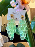Orecchini conchiglia grappolo verde