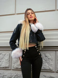 Giaccone in jeans con pelo