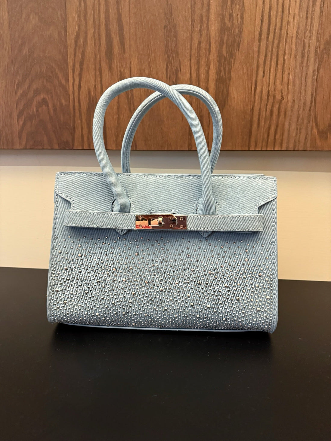 Borsa vintage jeans con strass