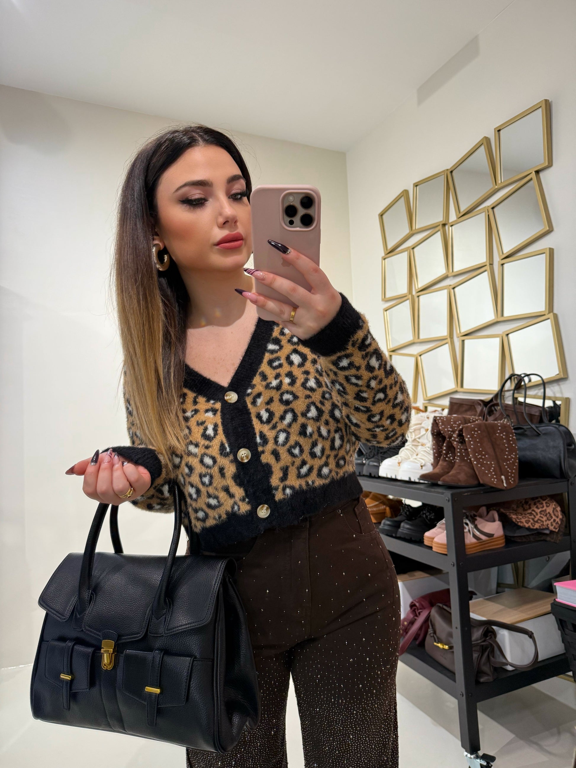 Cardigan maculato
