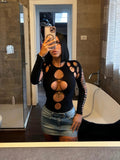 Body con spacchi nero
