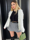 Cardigan super soft bianco con bottoni