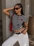 Maglia a righe con cuore