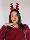 Cerchietto Renna e fiocco rosso