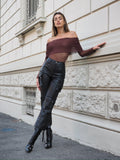 Pantalone cargo ecopelle