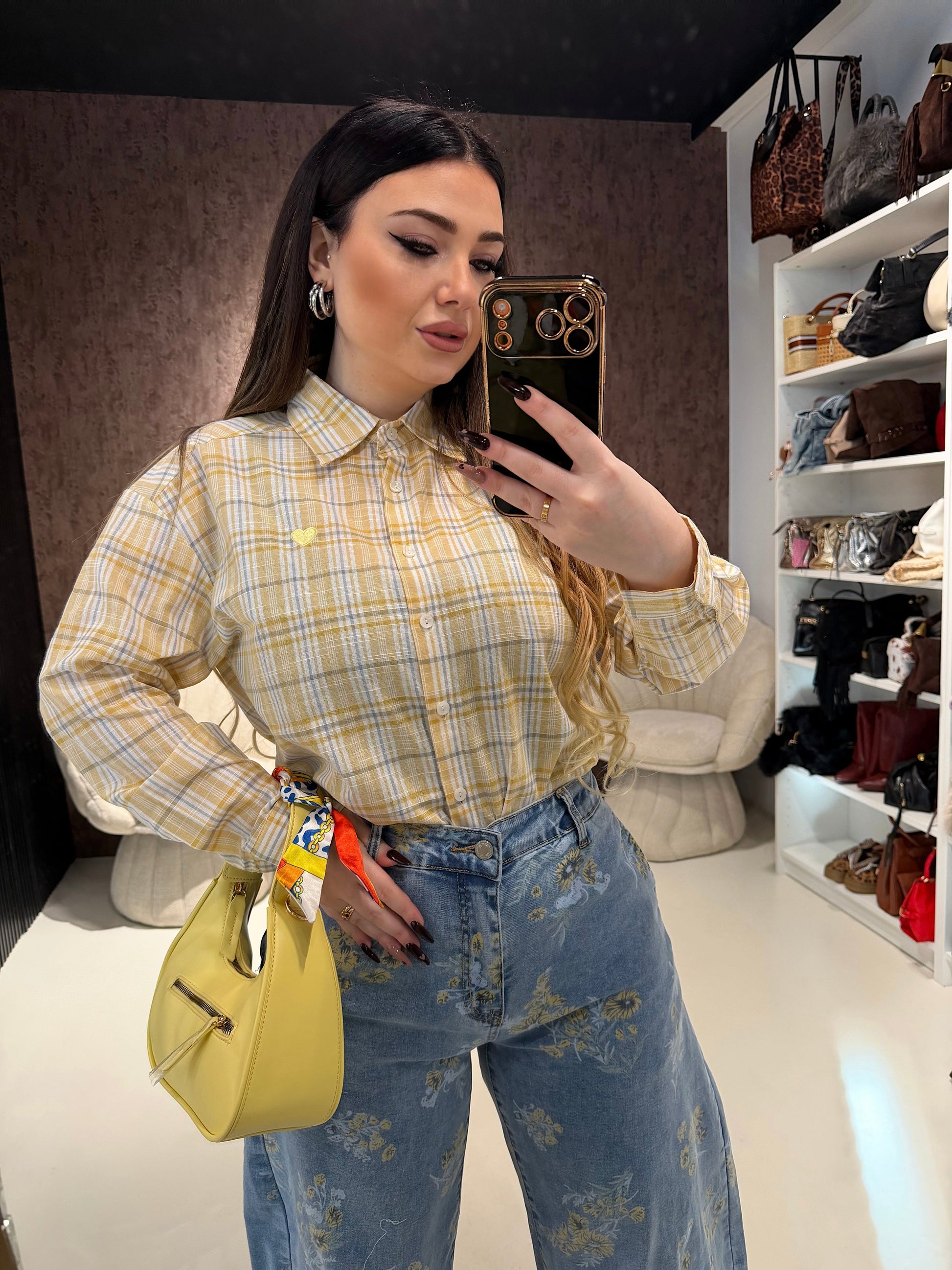 Camicia check heart