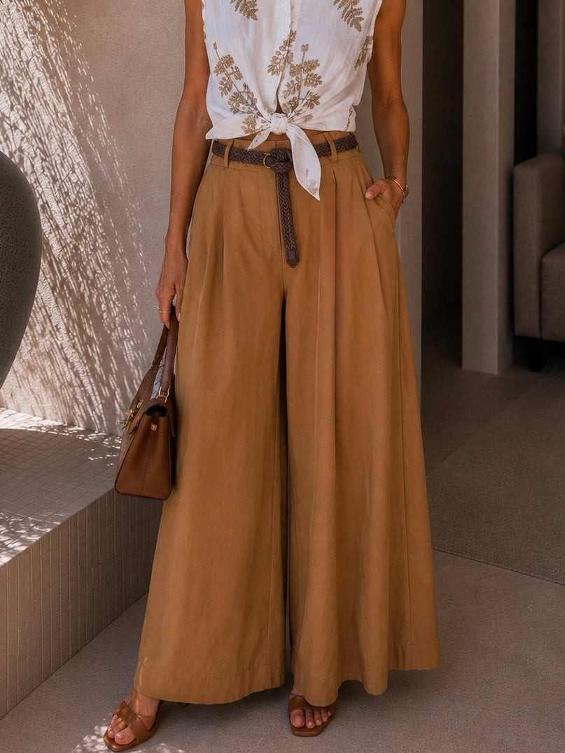 Pantalone in viscosa con cintura