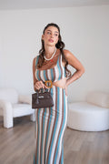 Abito zig zag beige