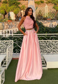 Completo da cerimonia con strass cipria