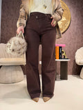 Jeans a Vita brown Asimmetrica Twist Up
