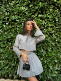 Camicia gessata grigio perla