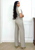 Completo smanicato e pantalone tortora freddo
