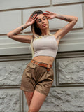 Top a costine beige