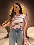 Polo in Maglia a Righe con colletto vari colori