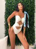 Costume intero con sole bianco