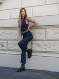 Tuta in jeans con zip