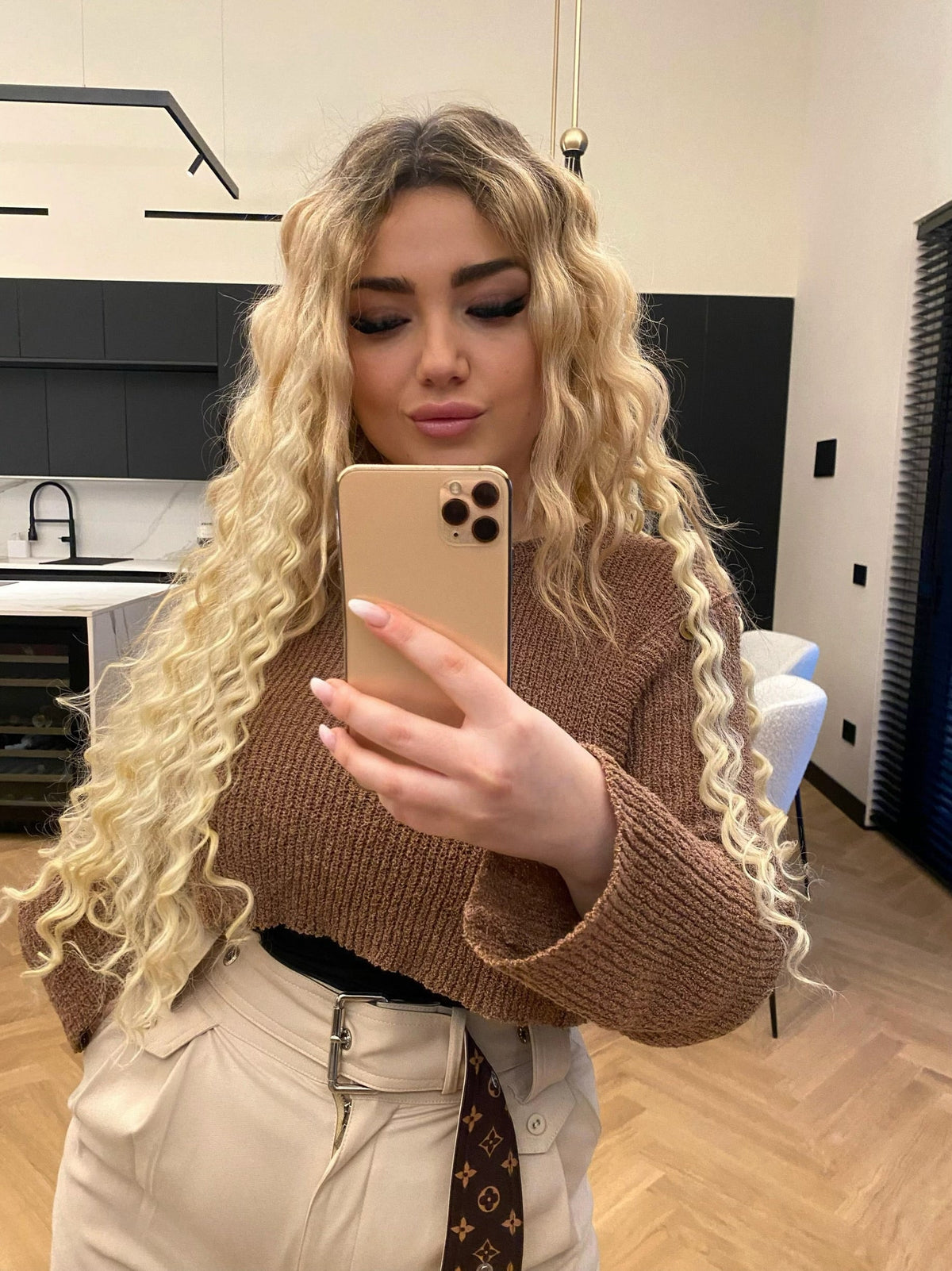 Clip Extension Riccia Biondo platino