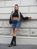 Gonna in jeans con borchie