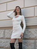 Abito in maglia burro con strass