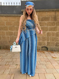 Completo blu con brillantini